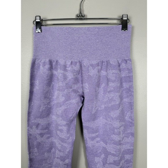 NVGTN Purple Camo Seamless Leggings High Waisted Women's M Athletic Fitness Wear - Picture 4 of 9